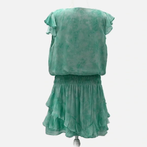 Ramy Brook Simone Silk Blend Tie Dye Flutter Sleeve Mini Dress - Size Large - Picture 4 of 7